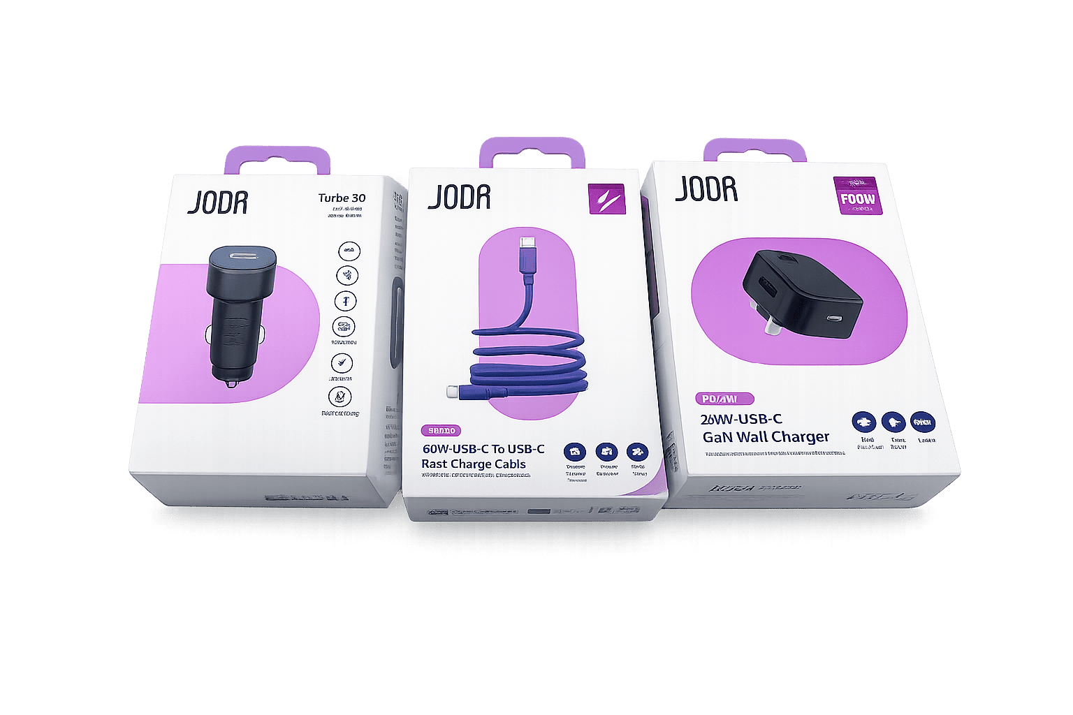 Charging Bundle: Wall Charger, Charging Cable, Car Charger