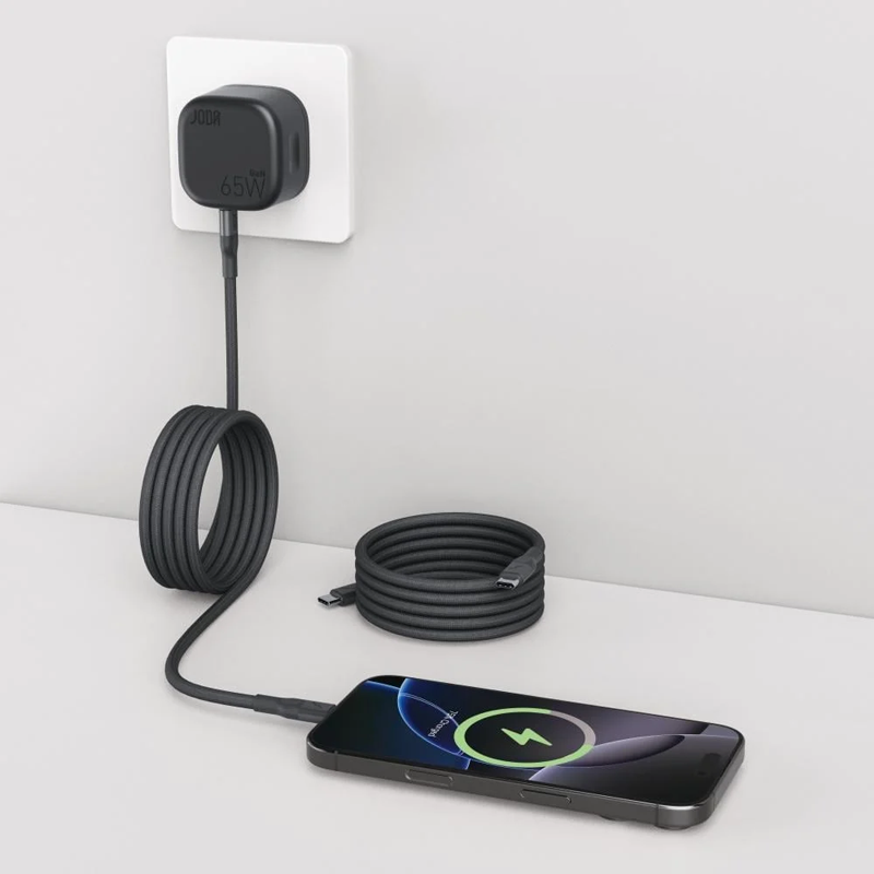 joda 60w usb-c to c charge &sync cable 1.2m black